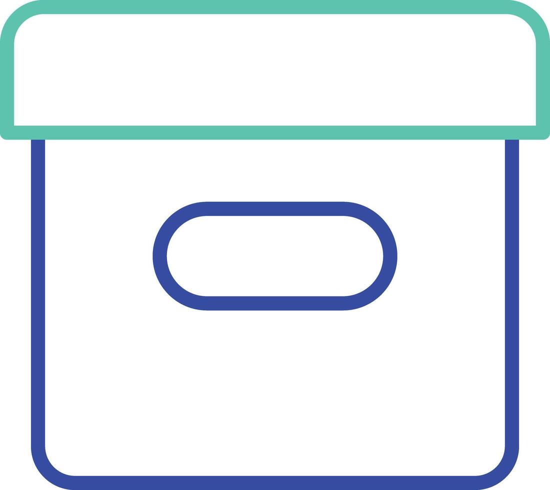 logistics box outline dual color illustration icon design vector