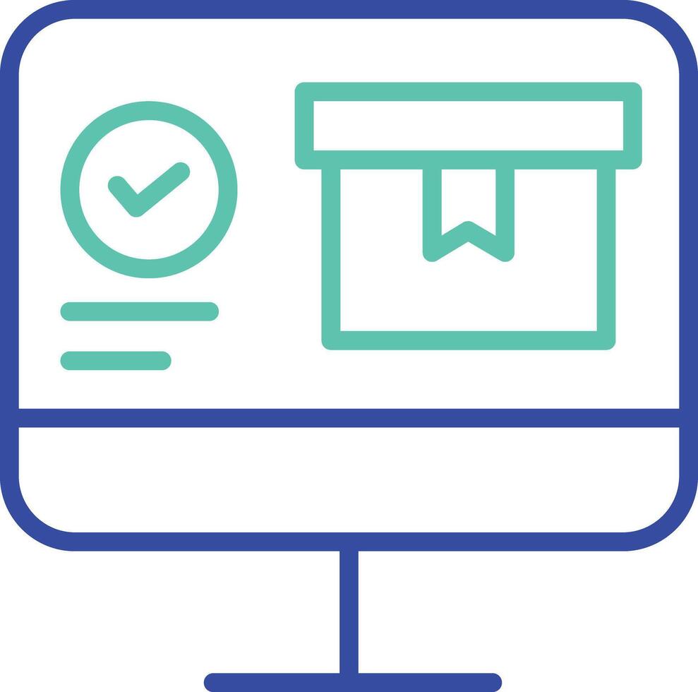 package application outline dual color illustration icon design vector
