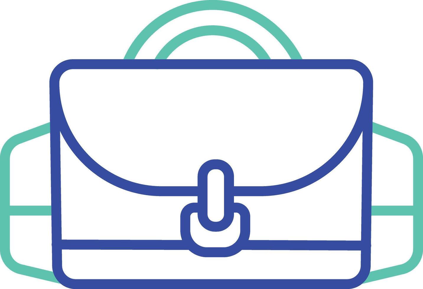 Camera bag outline dual color illustration icon design vector