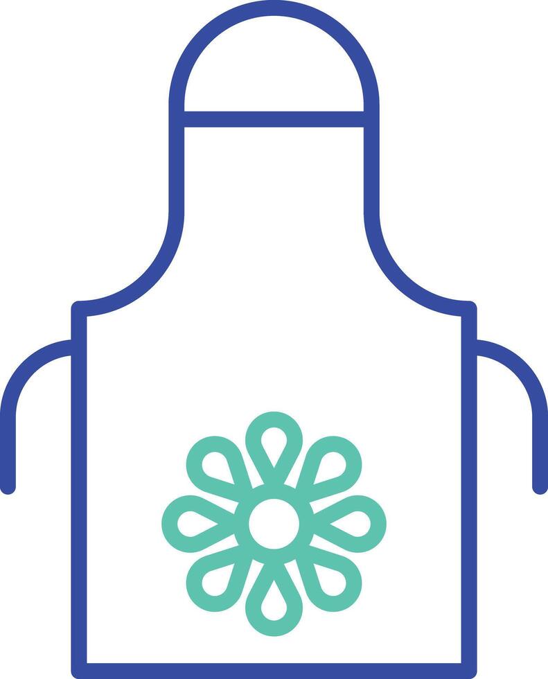 Apron outline dual color illustration icon design vector