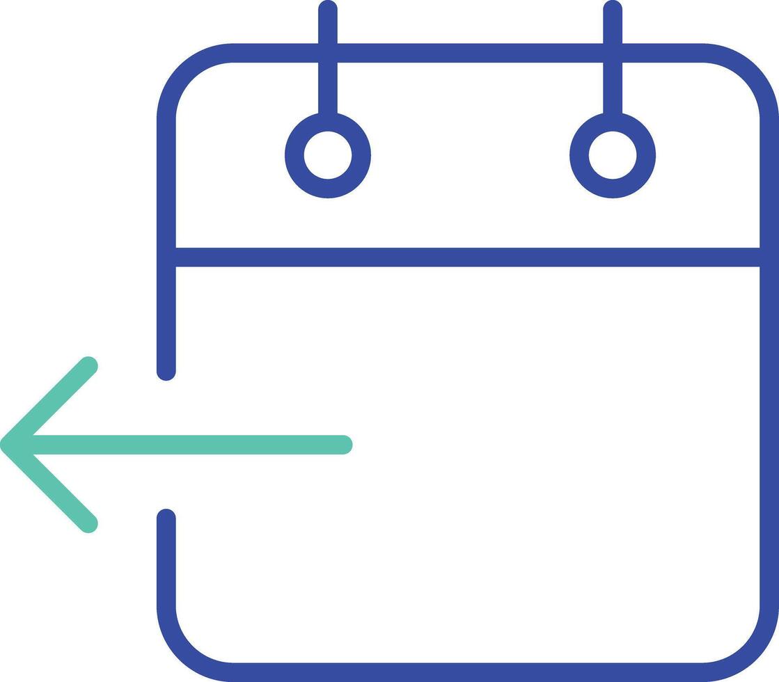 Check Out calendar outline dual color illustration icon design vector
