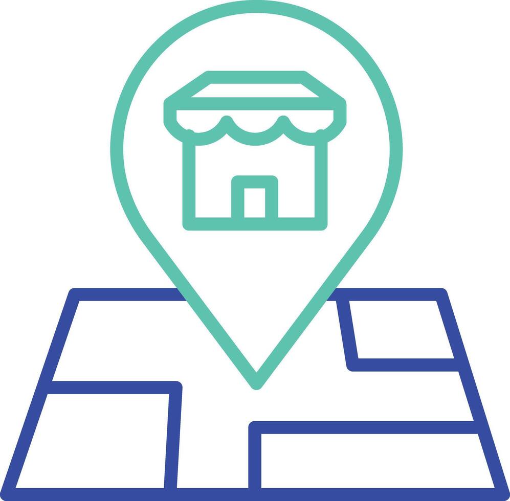 street map outline dual color illustration icon design vector
