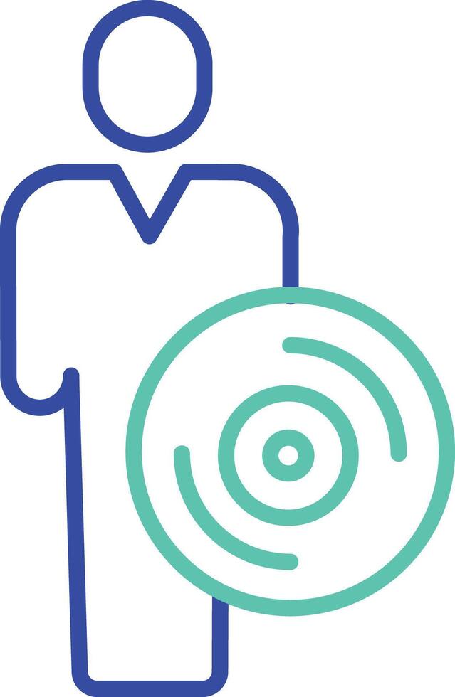 Musician disk outline dual color illustration icon design vector