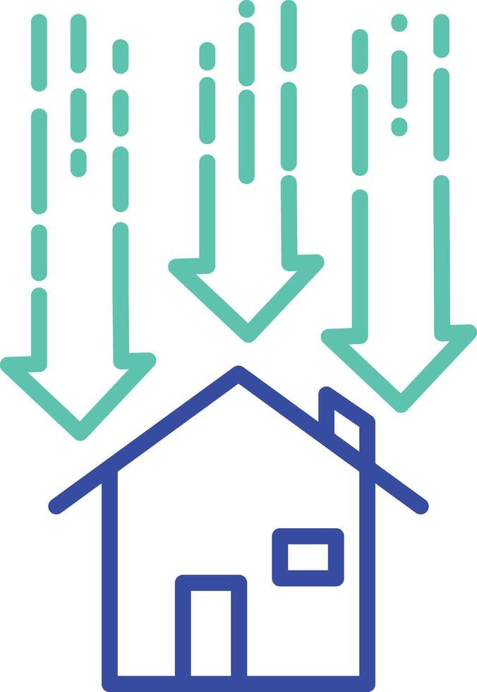 property drop outline dual color illustration icon design vector