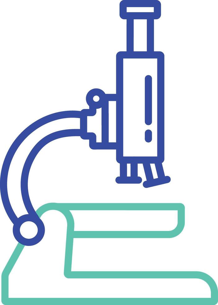 Microscope outline dual color icon design vector
