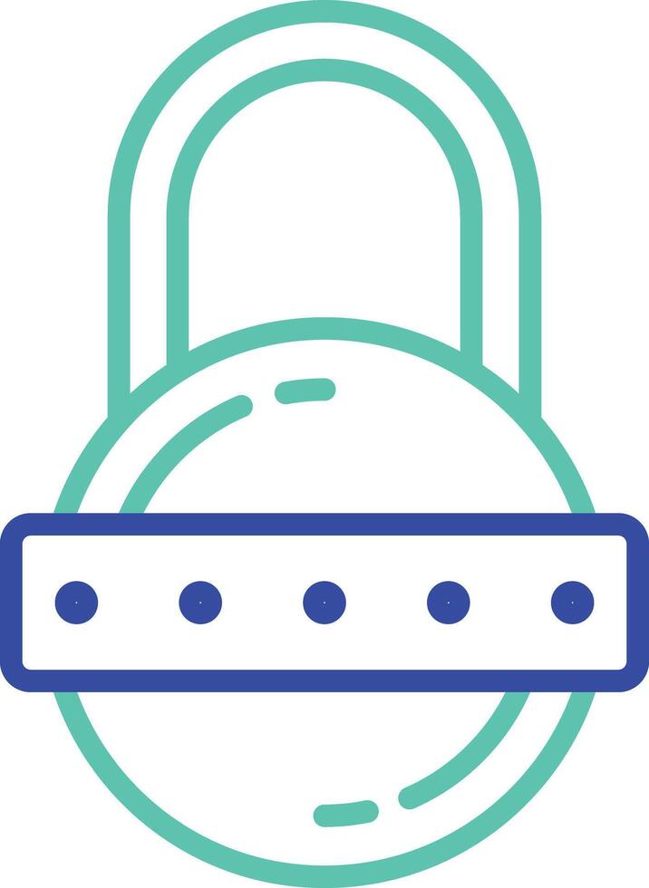 lock security password outline dual color illustration icon design vector