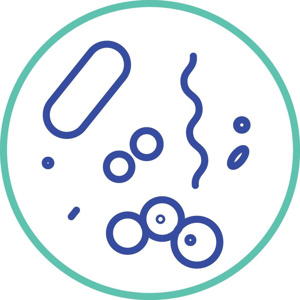 Bacteria outline dual color illustration icon vector