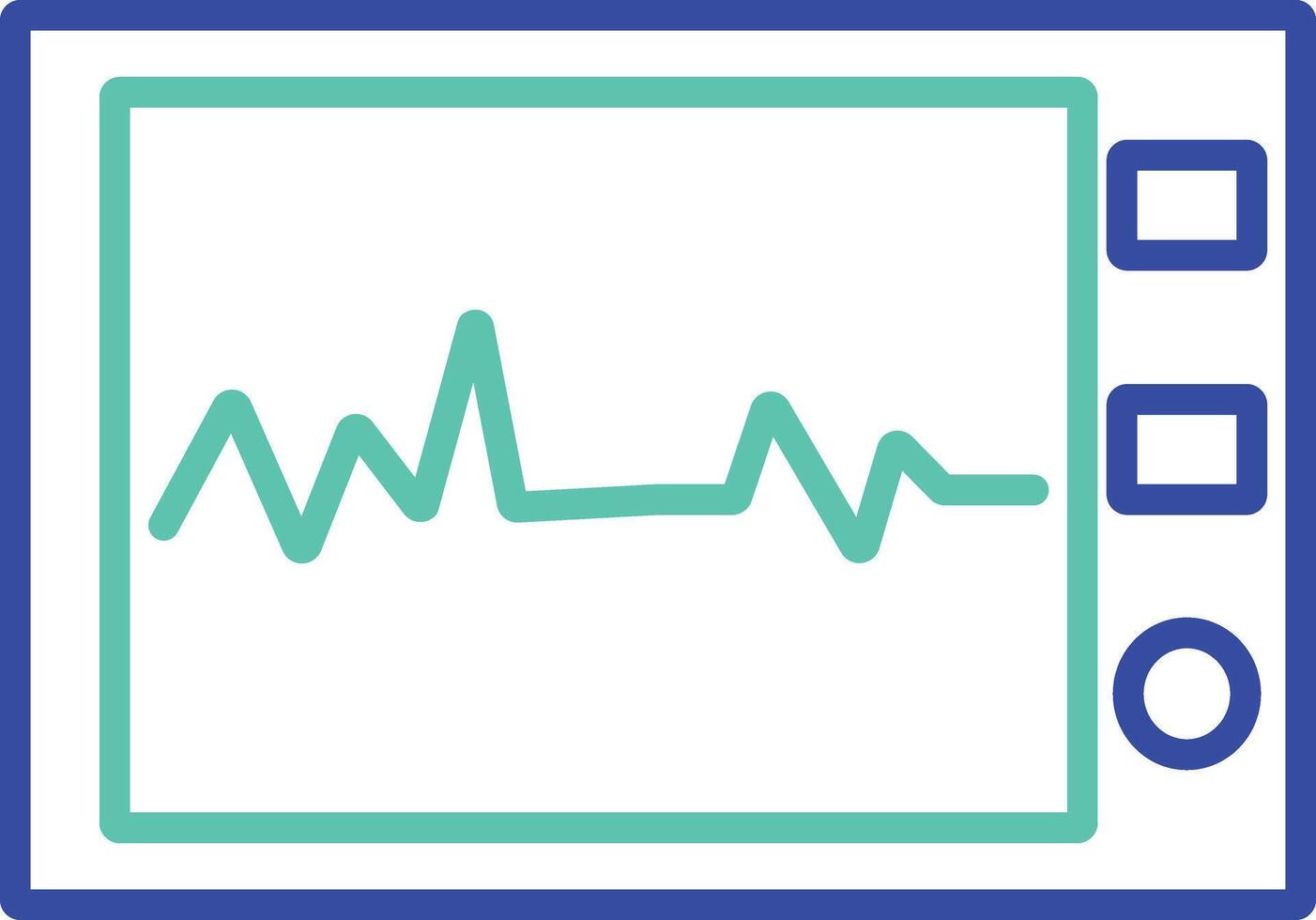 Cardiogram Monitor outline dual color illustration icon design vector