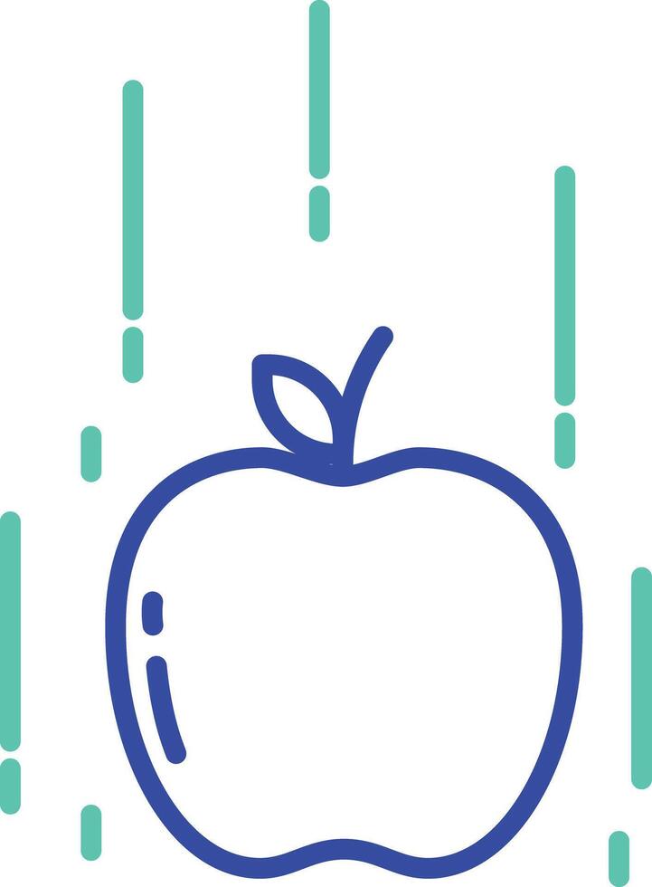 Apple Gravity outline dual color illustration icon design vector