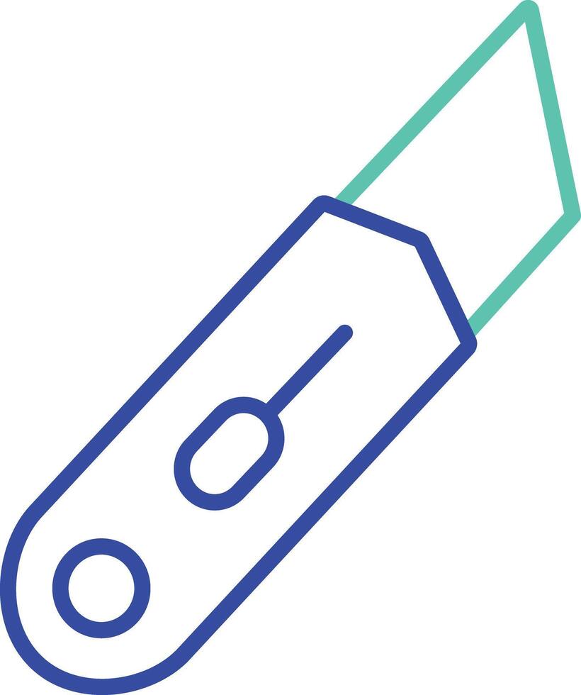 Cutter outline dual color illustration icon design vector
