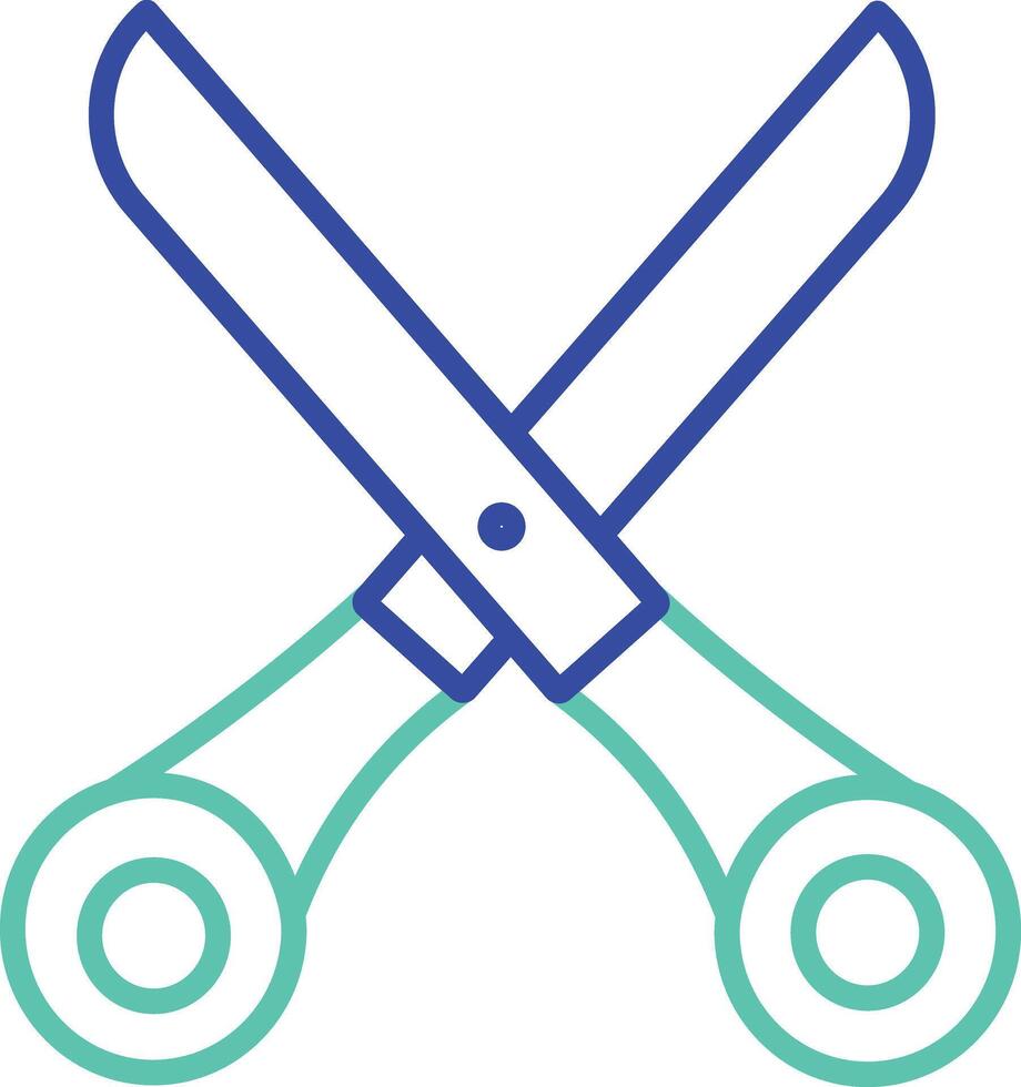 Scissors outline dual color illustration icon design vector