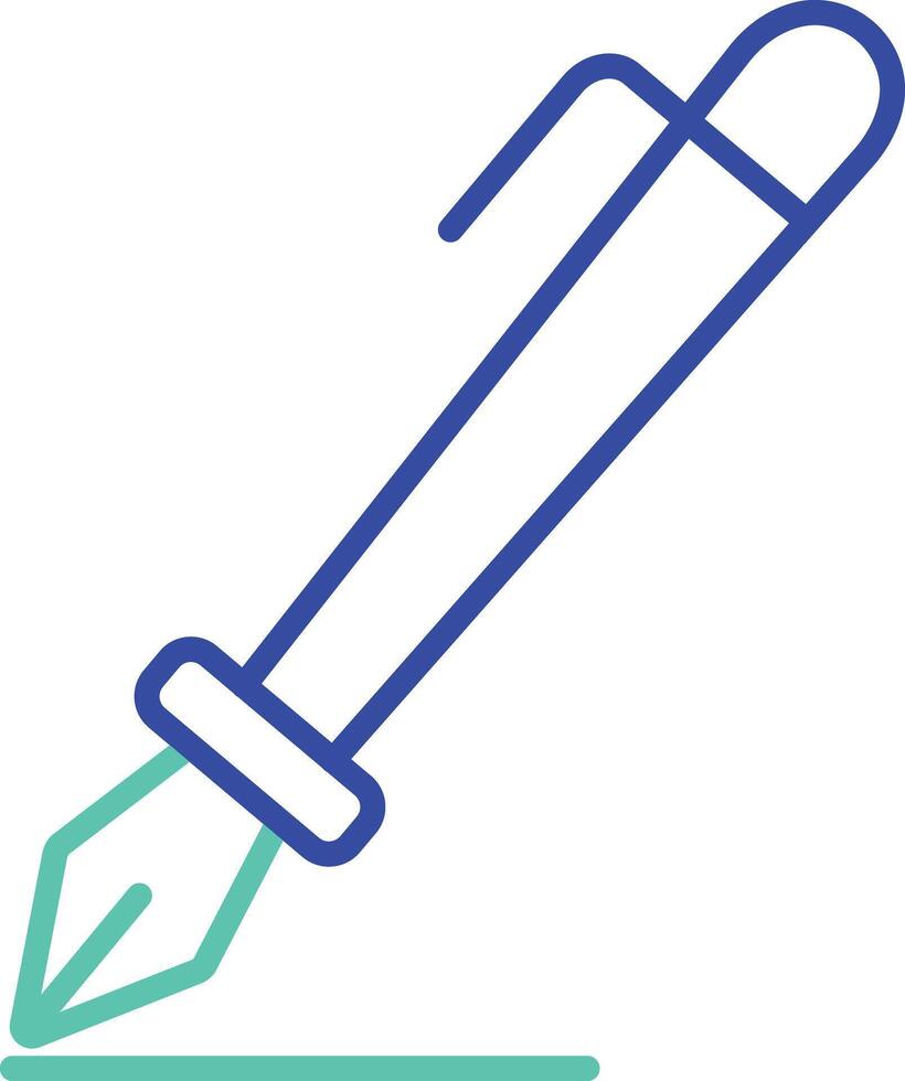 Ink Pen outline dual color illustration icon design vector