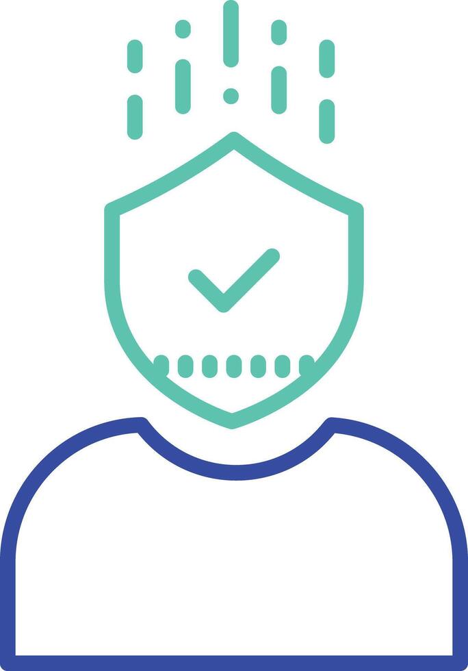 user security outline dual color illustration icon design vector