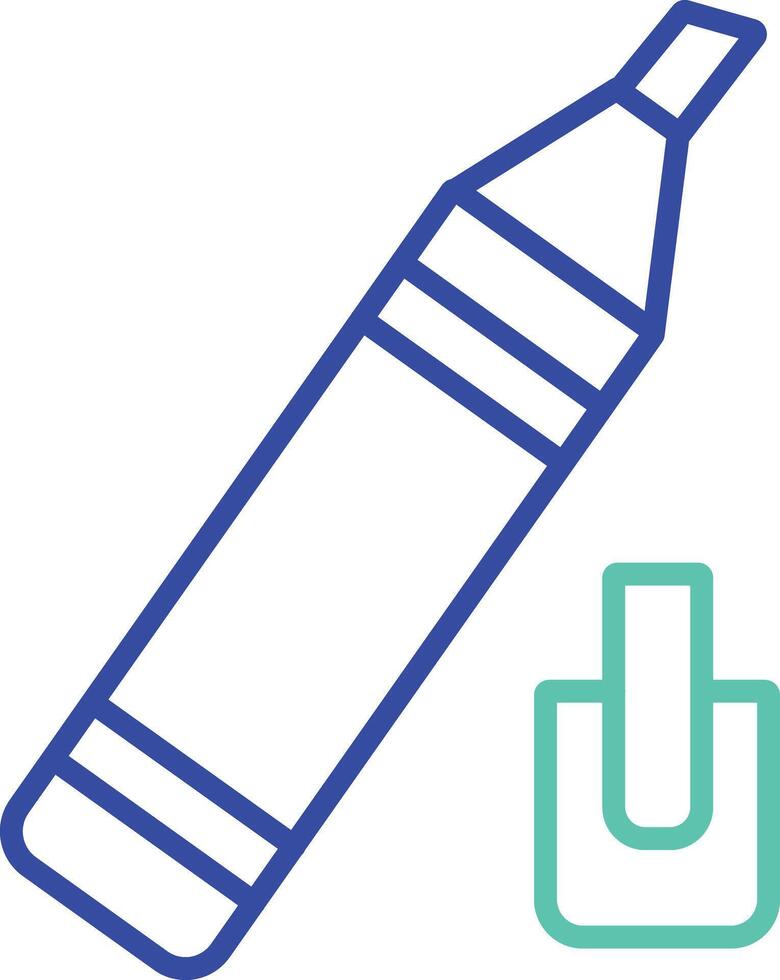 Marker Pen outline dual color illustration icon design vector