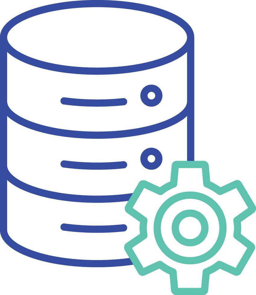 Database Setting outline dual color illustration icon design vector