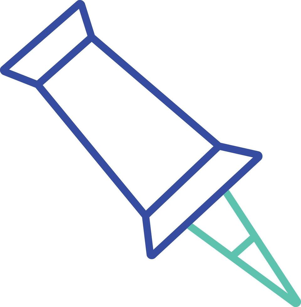 Attach pin outline dual color illustration icon design vector