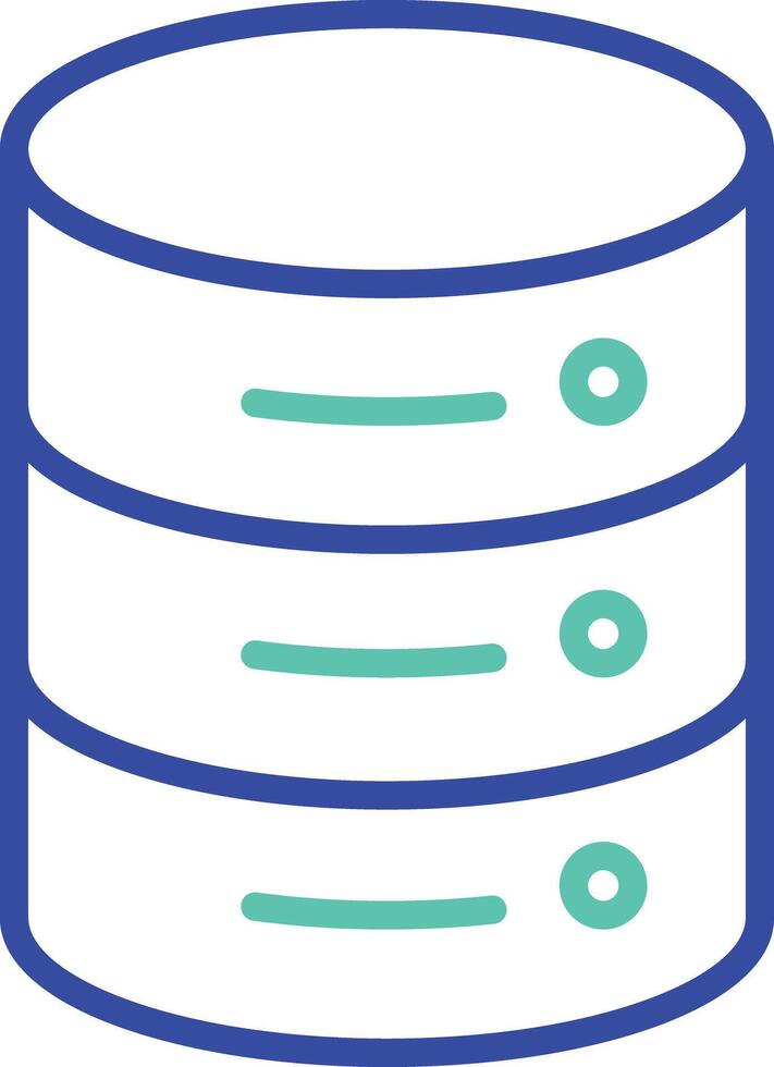 Database outline dual color illustration icon design vector