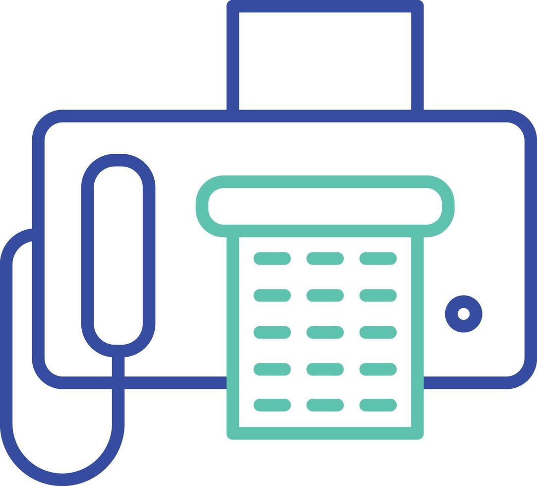Fax Machine outline dual color illustration icon design vector