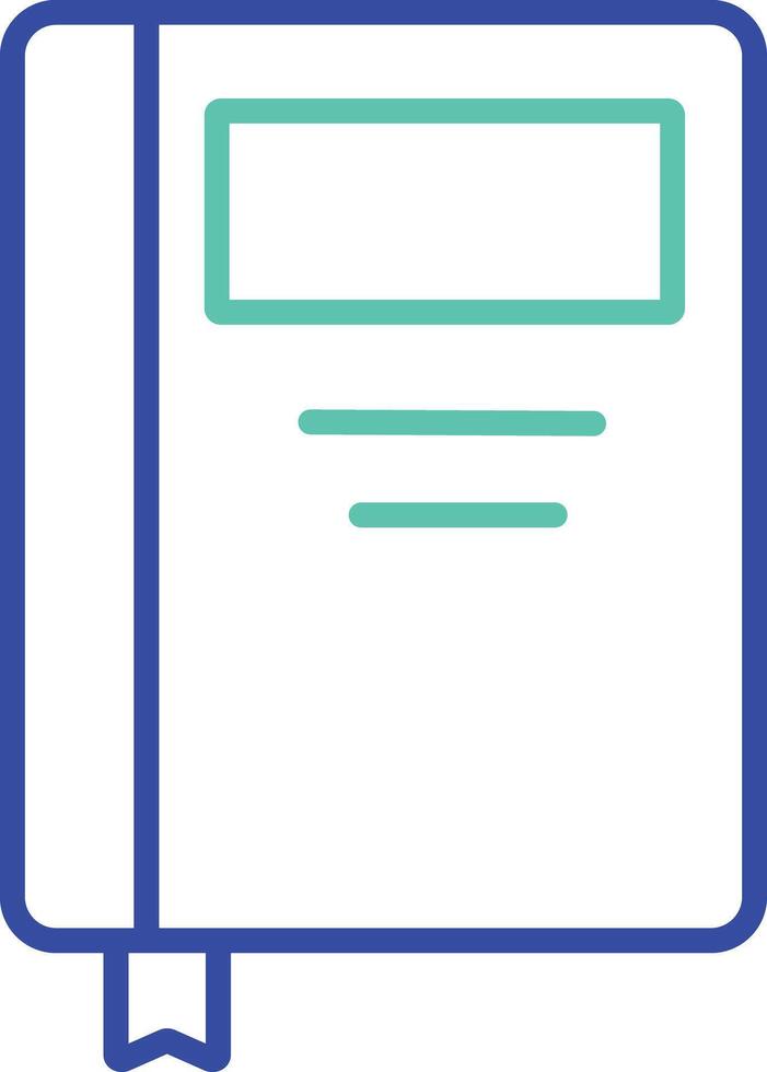 Book outline dual color icon design vector