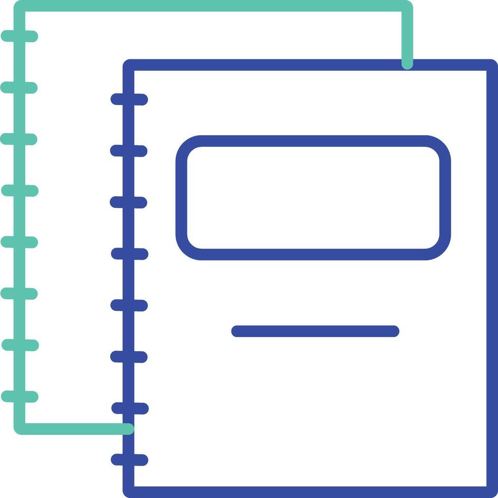 Books outline dual color illustration icon design vector
