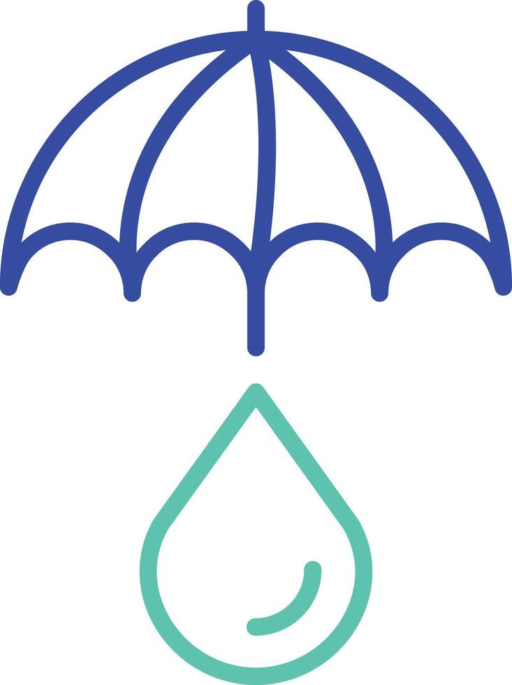 Brain Protect outline dual color illustration icon design vector