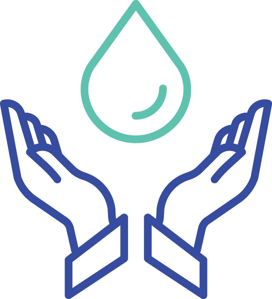 droper outline dual color illustration icon design vector