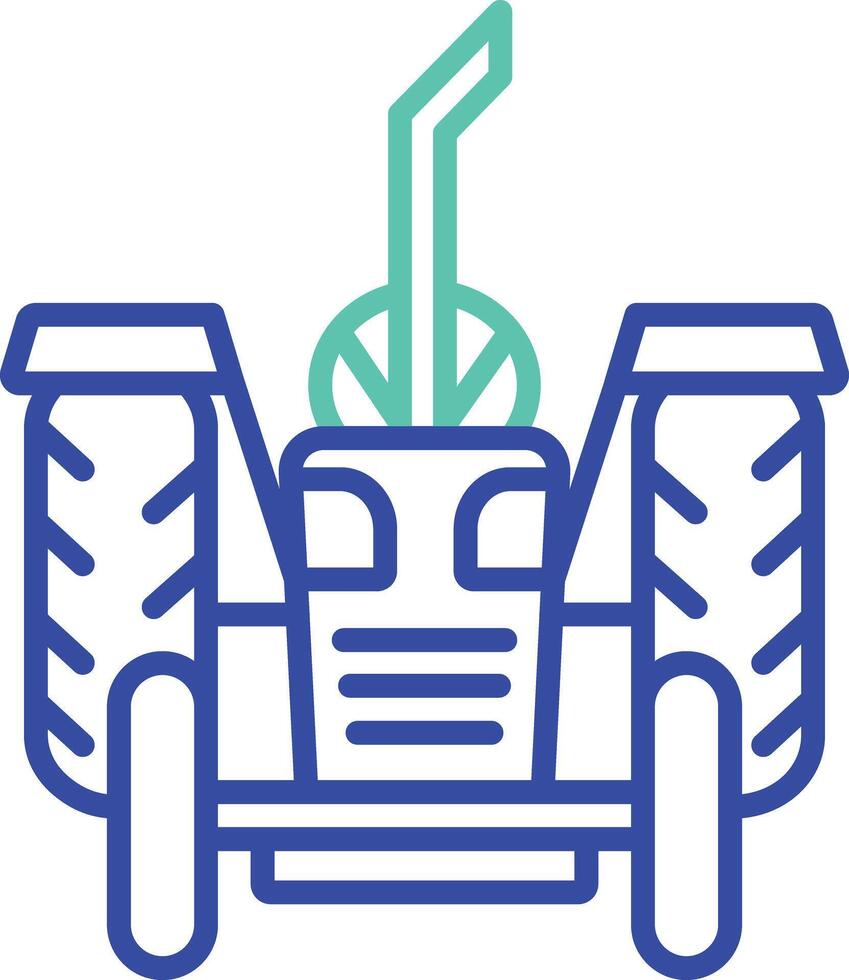 Tractor outline dual color illustration icon design vector