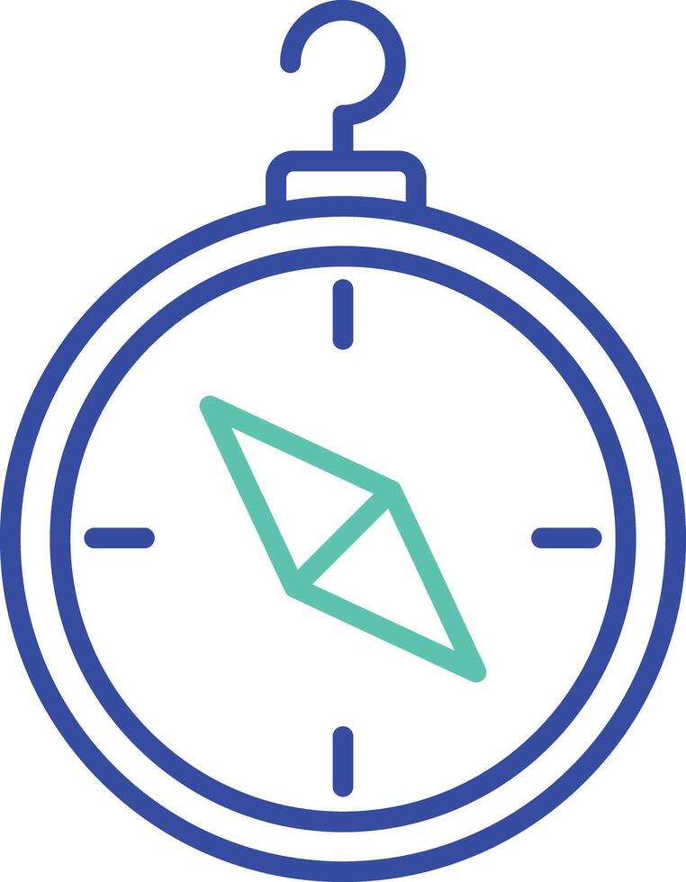 compass outline dual color illustration icon design vector