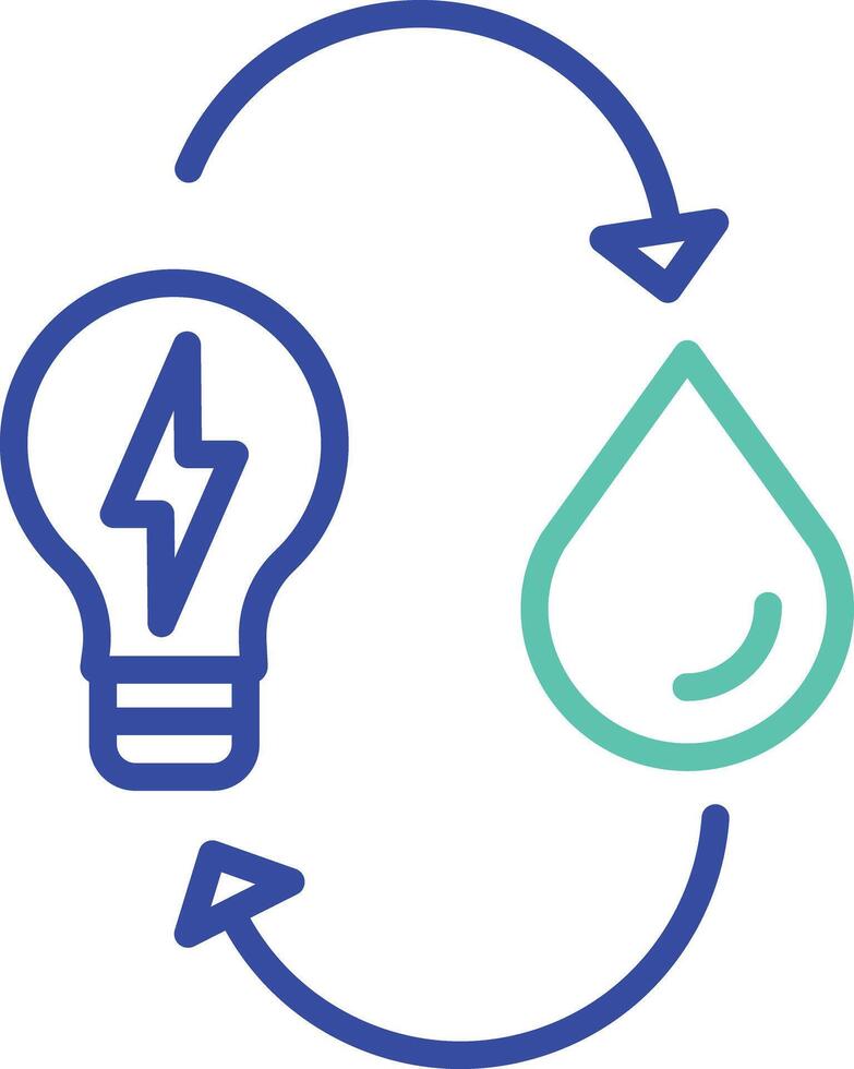 Water energy outline dual color illustration icon design vector