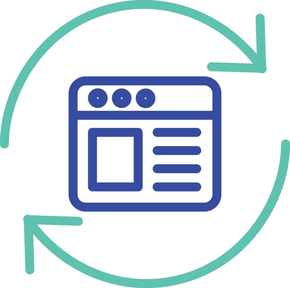 Reload webpage outline dual color illustration icon design vector