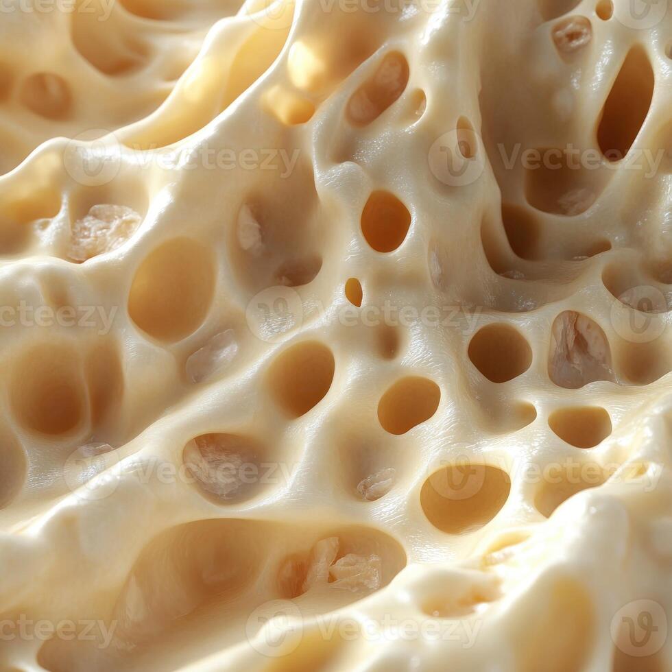 Soft cheese with unique texture showcasing holes and creaminess photo