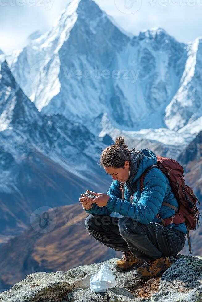 Exploring the mountains with shilajit and nature's beauty photo