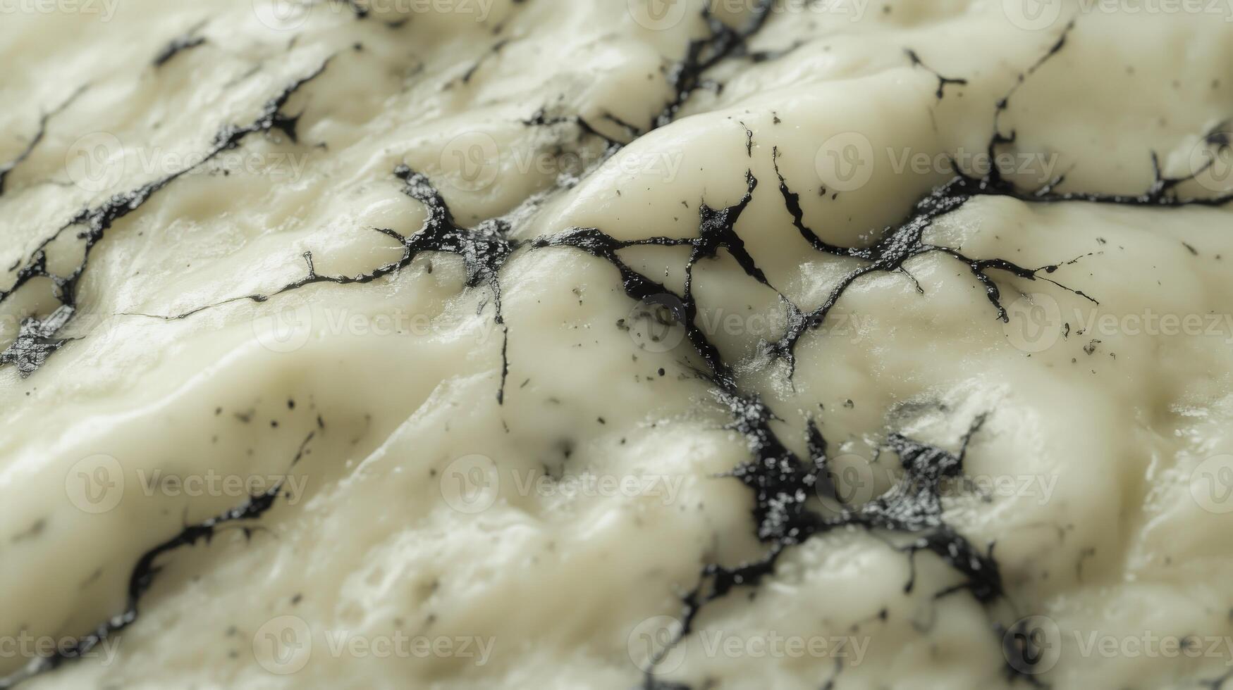 Exploring the unique texture of blue cheese with striking veining and a creamy background photo