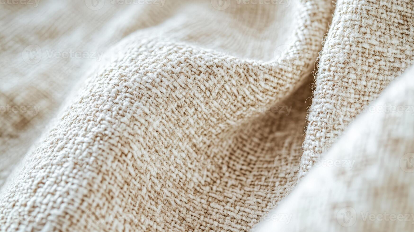 Textured boucle fabric showcasing intricate weave patterns in soft neutral tones, ideal for upholstery and fashion designs photo