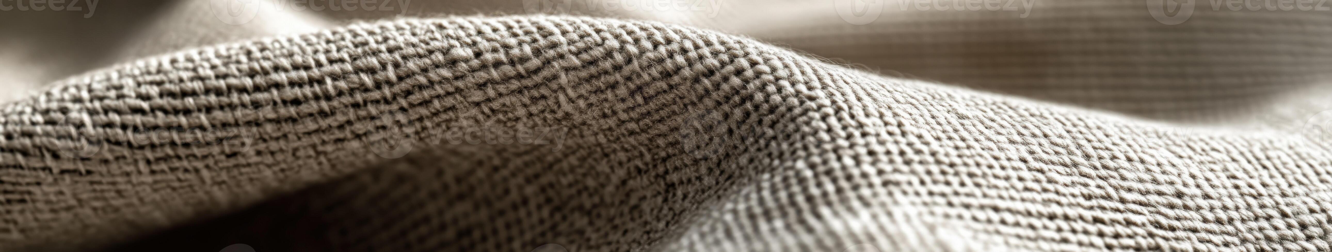 Close up view of boucle fabric showcasing its unique texture and design in a soft neutral tone for textile enthusiasts photo
