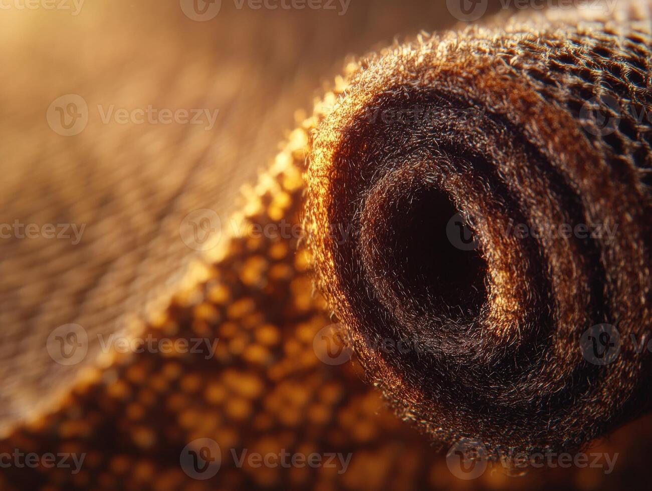 Textured fabric woven into a tight roll, catching the warm sunlight in a cozy workshop photo