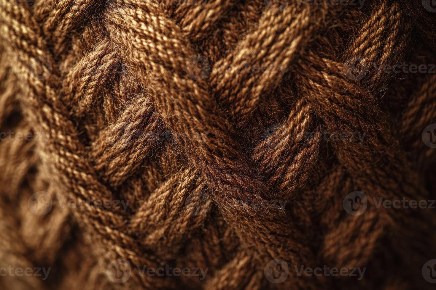 Intricate brown knit pattern showcasing texture and craftsmanship of handmade textiles photo