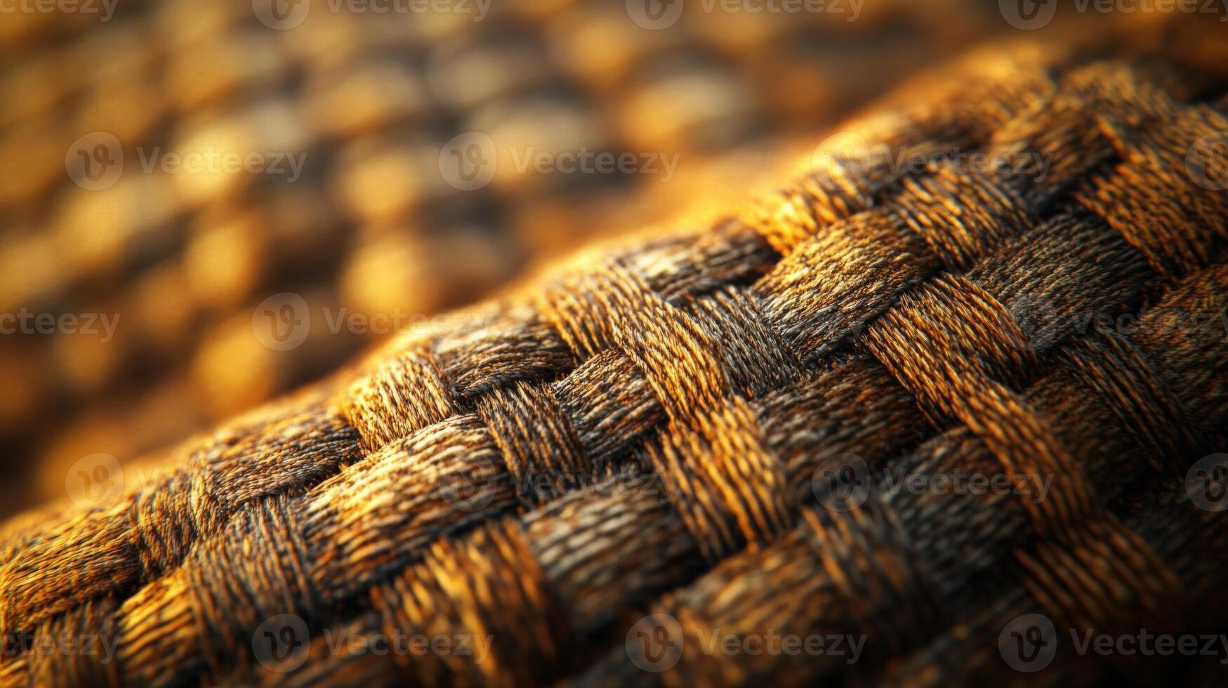 Textured woven fabric capturing light in warm tones during golden hour photo