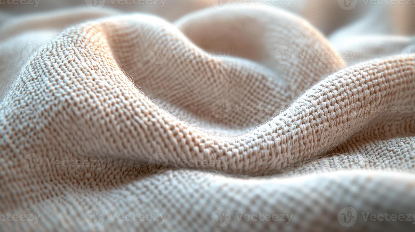 Boucle fabric texture showcases intricate details with soft neutral tones and gentle draping shapes photo
