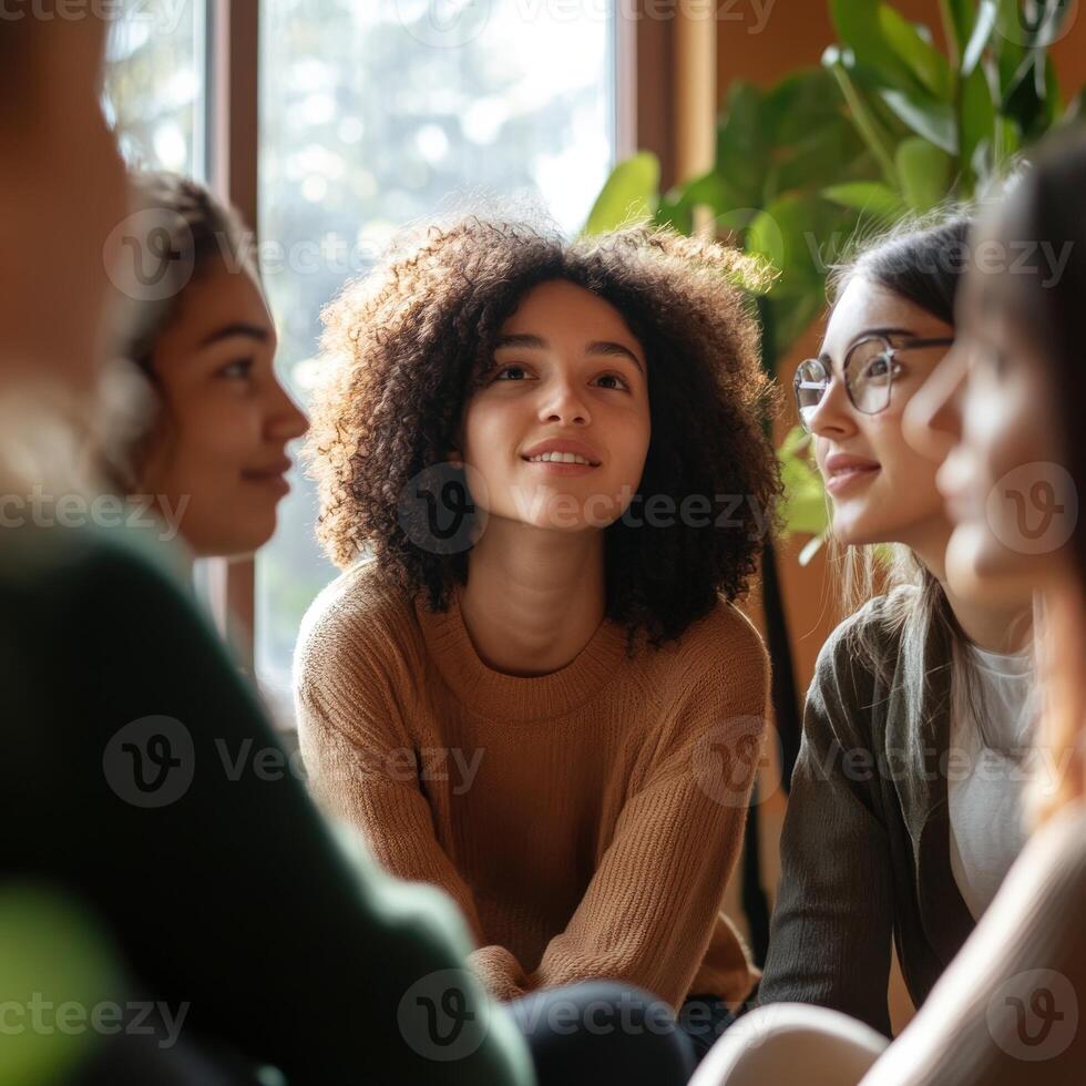 Group therapy session focusing on emotional support photo
