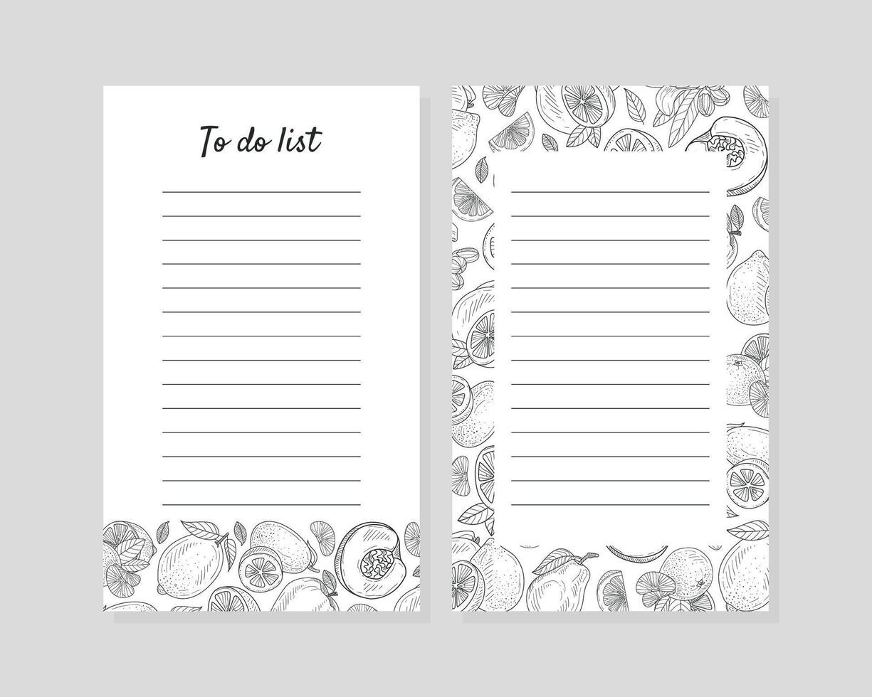 To do list with lines for notes. illustration. vector