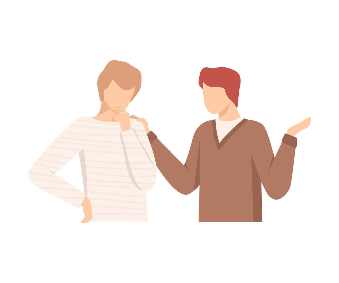 One Man Encouraging Another By Putting Hand on His Shoulder Illustration vector