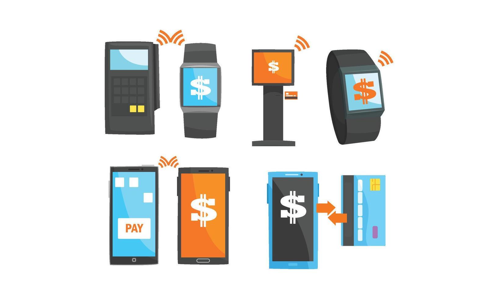 Payment System Set. Online Paying Concept vector