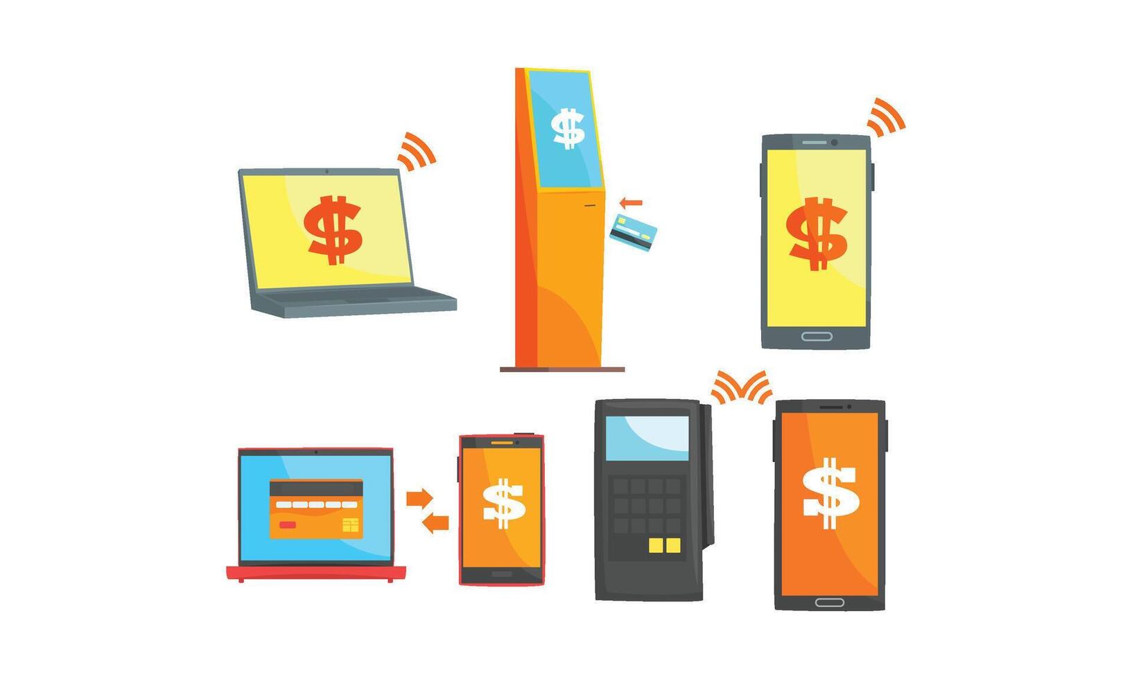 Payment System Set. Online Paying Concept vector