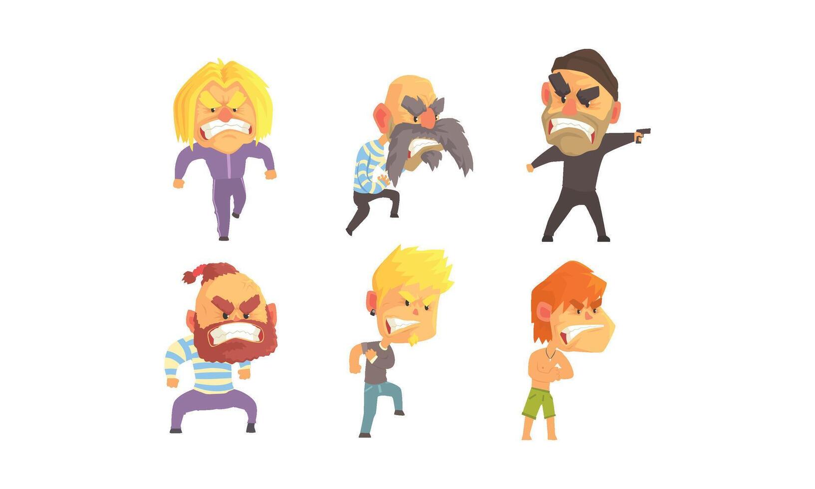Angry and Exasperated Men Shouting Set vector