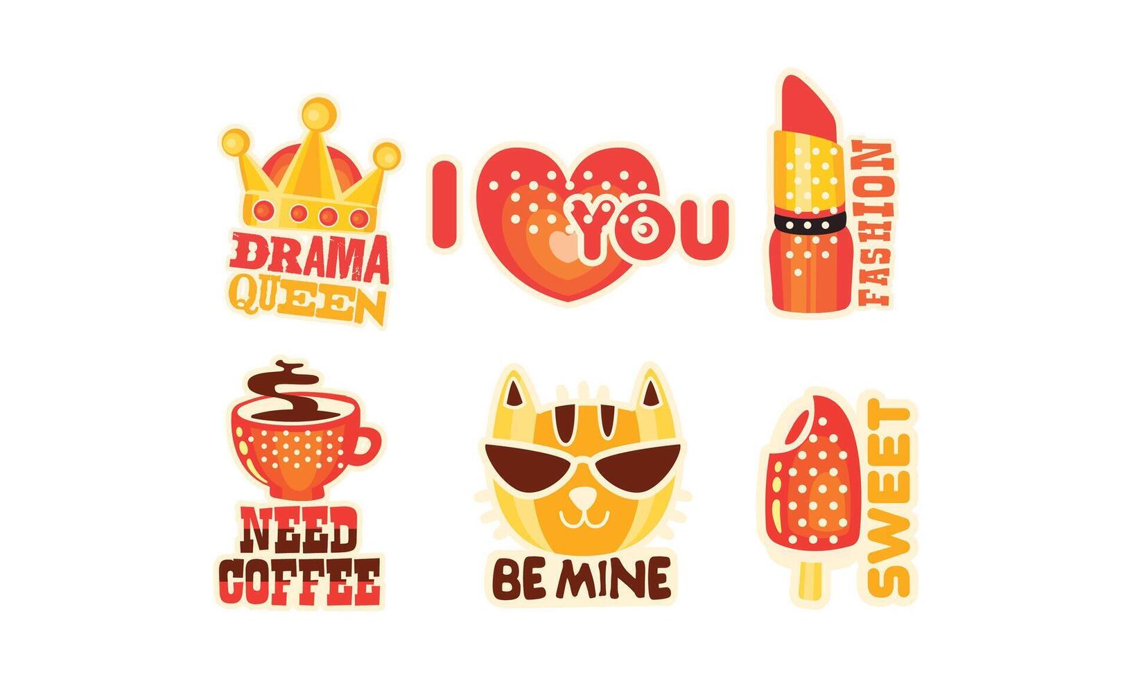 Social Network Stickers Isolated on White Background Set vector