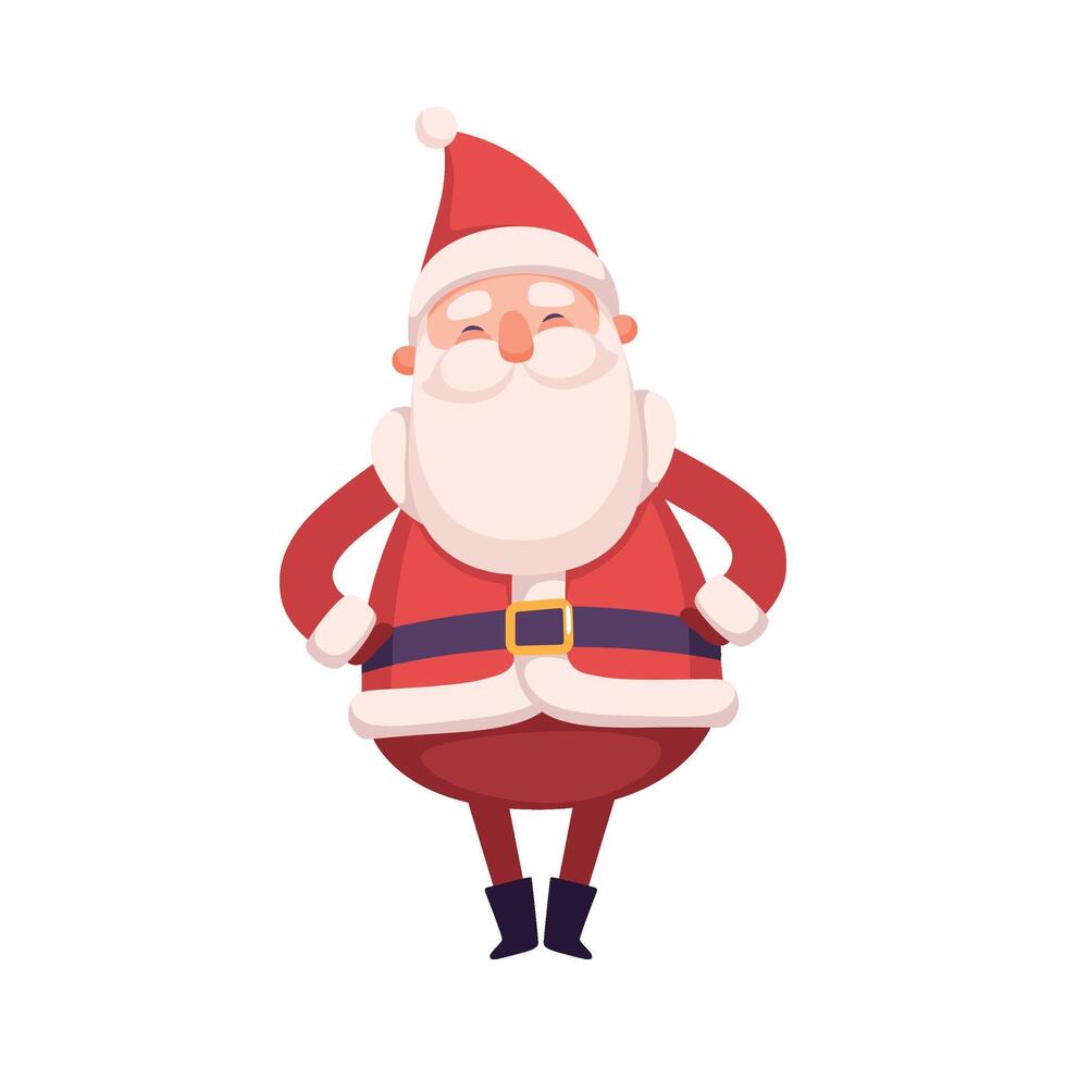 Funny Santa Claus, Cute Christmas and New Year Character, Winter Holidays Design Element Illustration vector