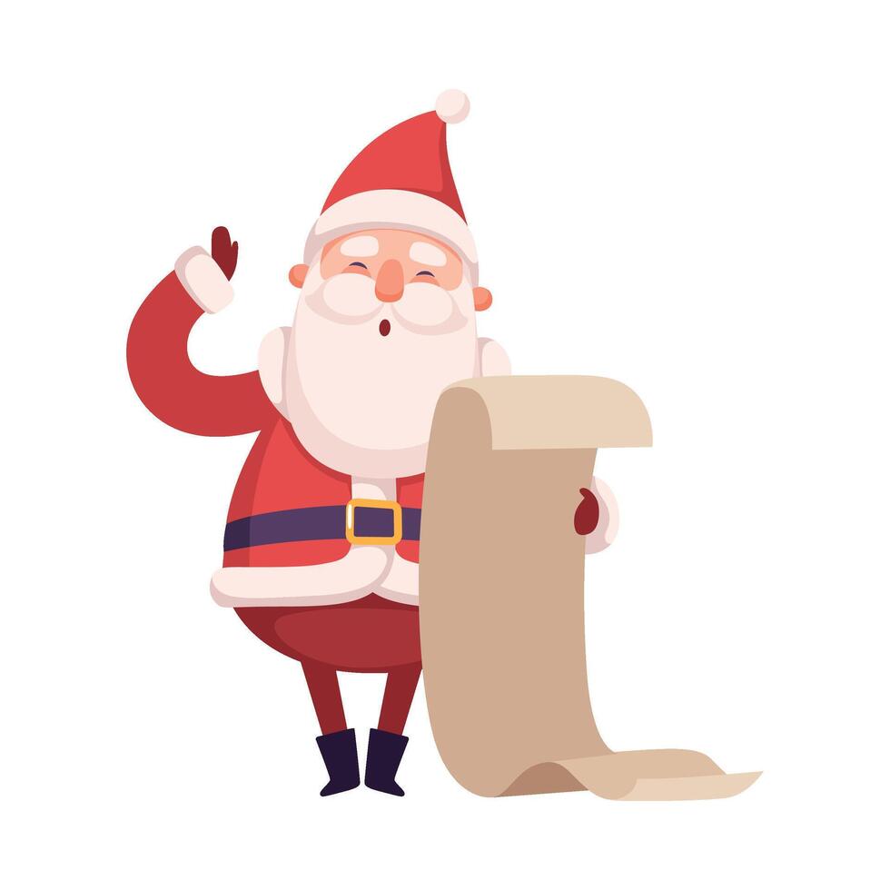 Funny Santa Claus, Cute Christmas and New Year Character, Winter Holidays Design Element Illustration vector
