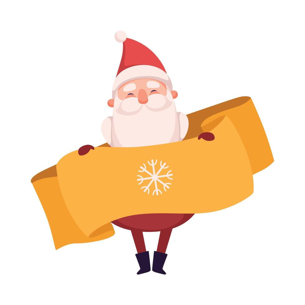 Funny Smiling Santa Claus, Cute Christmas and New Year Character, Winter Holidays Design Element Illustration vector
