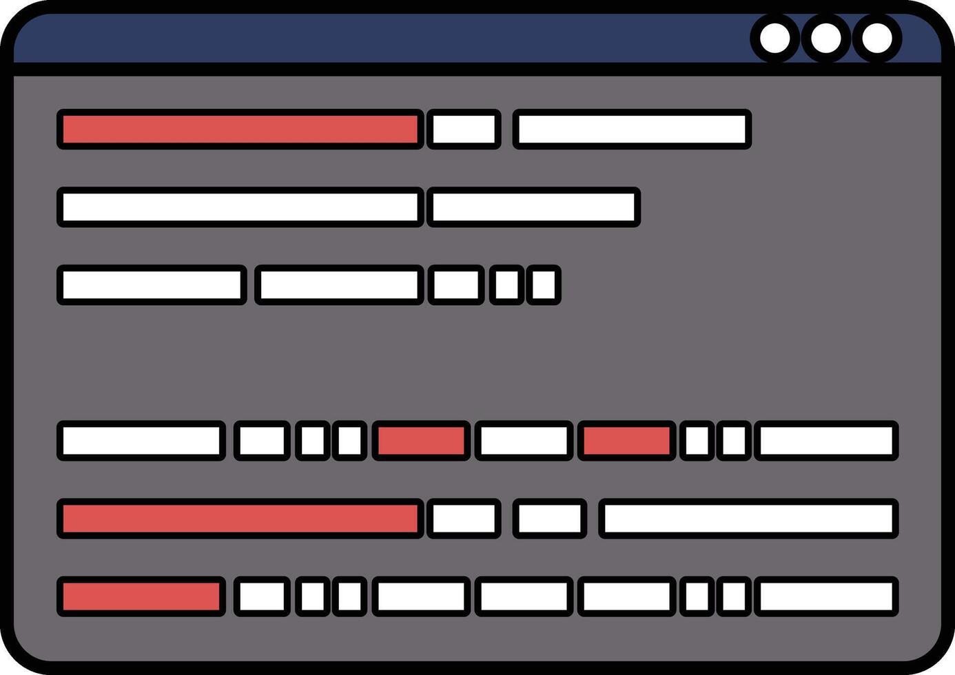 A computer screen with a red and white line on it vector